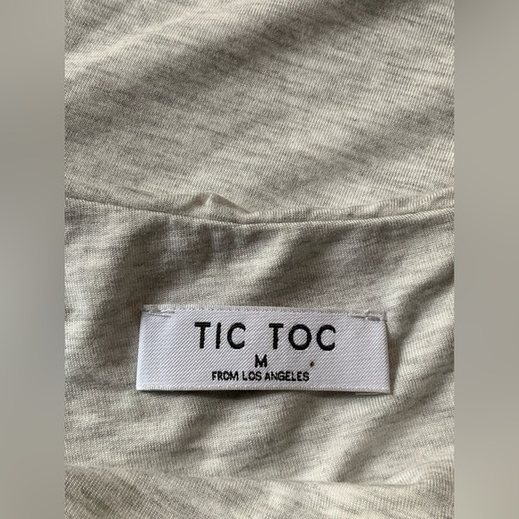 Tic Toc Elegant One-Shoulder Asymmetric Gray Double Layer Top - Picture 4 of 4